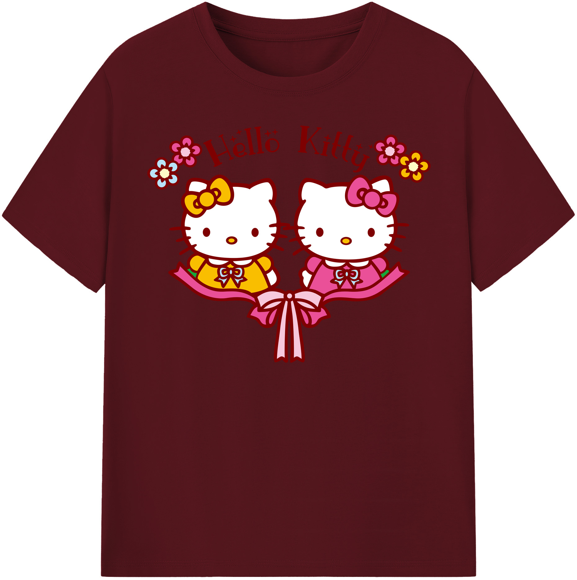 （画像用） Hello Kitty ハローキティ 綿100％半袖Tシャツ（フロントプリント）